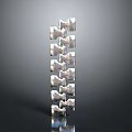 Silver Bowknot Shaped Metal Household Decorative Item With Vertical Arrangement And Reflective Surface