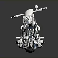 Sleek Chrome Modern Motorcycle With Muscular Body And Engine Details On Reflective Surface