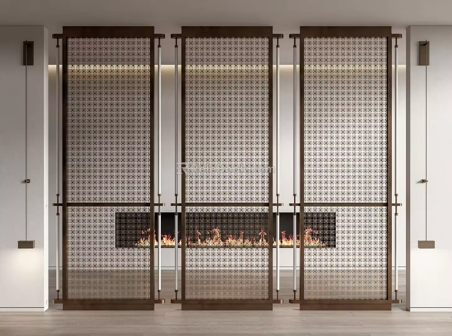 Modern partition set Ai metal screen partition 3d model