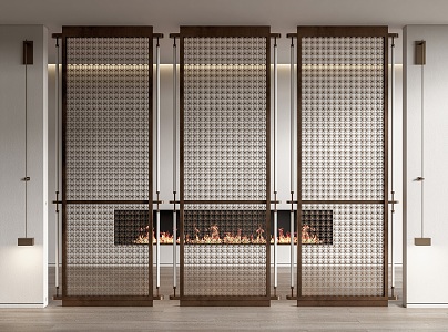 Modern partition set Ai metal screen partition 3d model