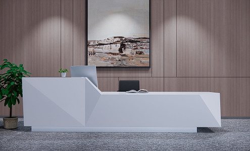 Modern Reception Desk Company Front Desk 3d model