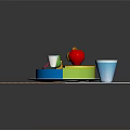 Colorful Circular Food Plate With Balanced Meat Apple Drink And Grain Sections