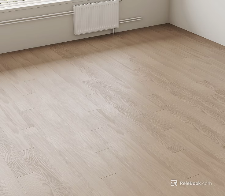 Light Colored Wooden Floor In Interior Space With Natural Splicing Texture And Smooth Surface 3d model 