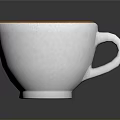 White Coffee Cup With Beautiful Latte Art Design And Smooth Ceramic Surface