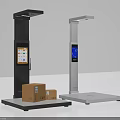Public Smart Self Service Weighing Station with Digital Display Black White Design and Package Weighing