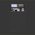 Black Industrial Control Console With Display Screen Control Buttons And Knob