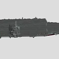 Large Military Aircraft Carrier Warship With Long Flight Deck And Tall Superstructure