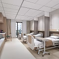 Advanced Medical Equipment In Modern Hospital Room With Adjustable Beds And Cabinets