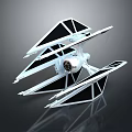 Advanced Spacecraft Starfighter With Geometric Wings White Black Design And Engine Details