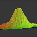 Snow Covered Mountain Terrain With Rocky Texture And Square Base