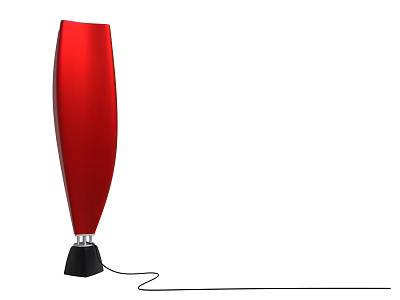 Red Modern Floor Lamp With Sleek Design Black Base And Power Cord 3d model