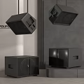 POLIPO Contemporary Black Audio Speakers With Hanging And Tabletop Design Elements
