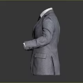 Gray Men's Classic Suit with White Shirt Black Tie Pockets and Cuffed Sleeves