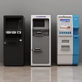 Public Self Service Terminals With Modern Design Black Gray Blue White Screen And Operation Panel