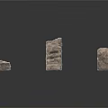Various Gray Stone Wall Fragments And Broken Stone Pieces For Decoration