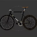 Vintage Style Bicycle With Black Frame Brown Leather Seat Orange Handlebars And Spoked Wheels