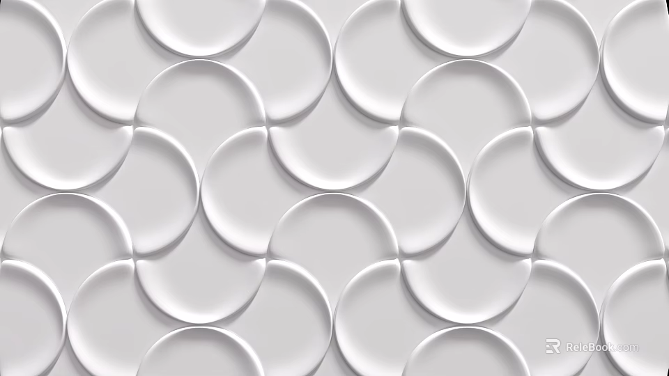 Modern White Background Wall With Circular Decorative Patterns Arranged In Geometric Design 3d model 