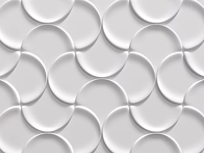 Modern White Background Wall With Circular Decorative Patterns Arranged In Geometric Design 3d model