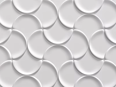 Modern White Background Wall With Circular Decorative Patterns Arranged In Geometric Design 3d model