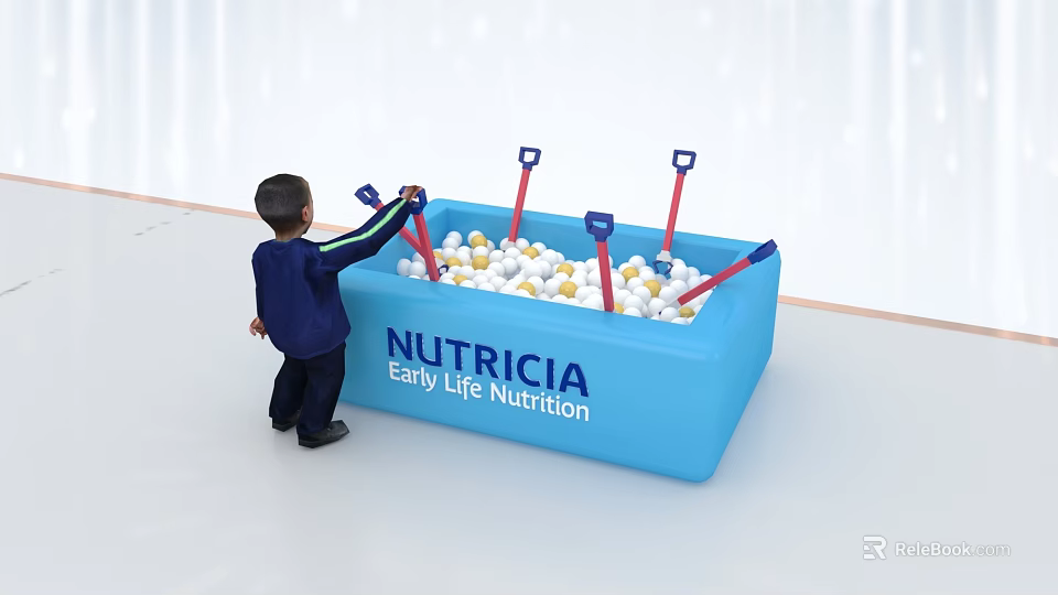 Nutricia Early Life Nutrition Interactive Play Area with Child Playing Balls and Poles 3d model 