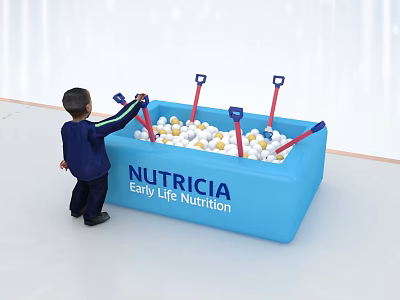 Nutricia Early Life Nutrition Interactive Play Area with Child Playing Balls and Poles 3d model