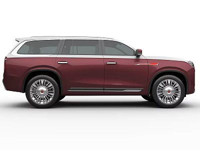 Red Luxury SUV With Sleek Body Lines Chrome Accents Alloy Wheels And Roof Rack 3d model