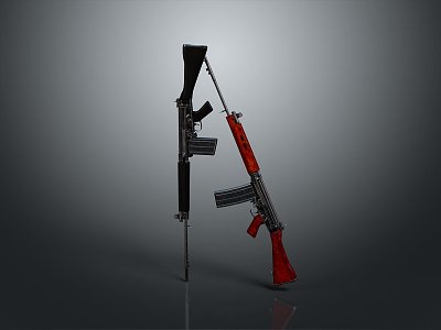 rifle semi-automatic rifle combat rifle battle rifle carbine war rifle attack rifle 3d model