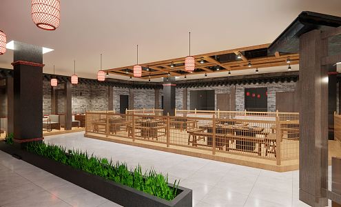 New Chinese Hot Pot Restaurant Sichuan Hot Pot Restaurant 3d model