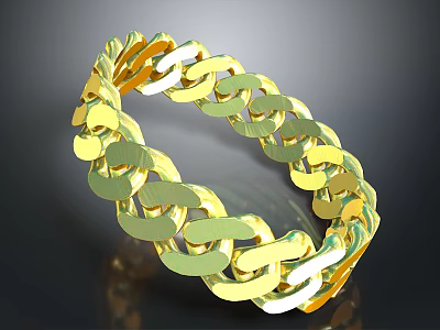Shiny Golden Chain Link Bracelet With Stylish Design For Daily Accessory 3d model