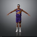 Man in Purple Phoenix Basketball Jersey Number 3 with Tattoos and Arms Outstretched