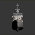 Detailed Military Warship Model with Gray Hull Antennas and Weapon Systems