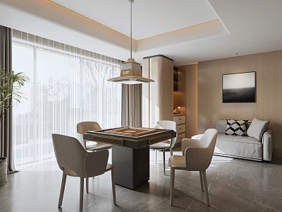 Modern Chess and Card Room Mahjong Room 3d model