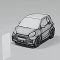 White Compact City Car With Black Roof And Modern Sleek Exterior Design For Urban Driving