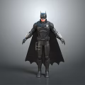 Batman Game Movie Character In Black Suit With Bat Cape Helmet And Armor