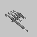 Pistols and submachine rifles 3d model