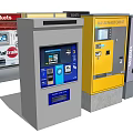 Public Facilities Featuring Various Self service Machines for Tickets Payments and Services