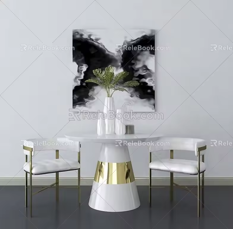 Table and chair combination 3d model