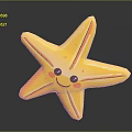 Cute Yellow Starfish Plush Toy Featuring Smiling Face And Black Eyes