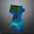 Blue Self Service Kiosk with Green Interface Display Screen and Dynamic Type Label
