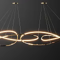 Modern Curved Chandeliers With Glowing LED Lights And Metal Frames For Interior Design