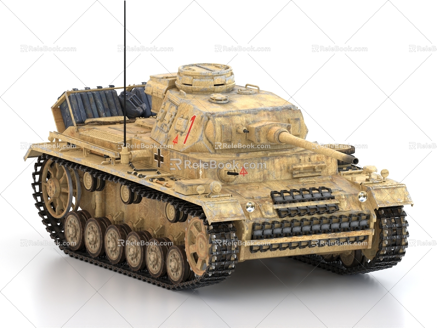 German World War II Tank 3 3d model