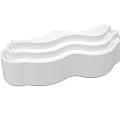 White Wavy Multi layered Display Shelf with Modern Design for Retail Storage 3d model