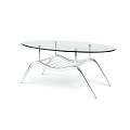 Modern Sofa and Coffee Table Set With Oval Glass Top and Metal Frame