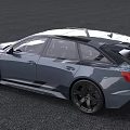 Audi Gray Sporty Car Exterior Design With Large Black Wheels And Aerodynamic Accents