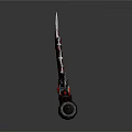 Fantasy Sword With Intricate Red Black Patterns And Ornate Hilt Design