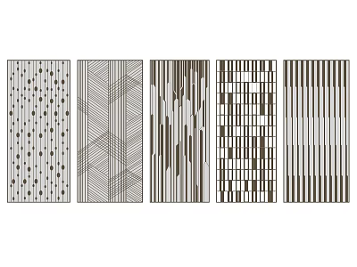 Modern Room Dividers With Various Geometric Stripe And Dot Patterns In Neutral Tones 3d model