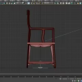 Traditional Chinese Wooden Single Chair With Carved Backrest And Woven Seat