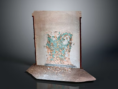 Ancient Weathered Stone Structure With Green Mossy Patterns And Debris Scenery 3d model