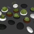 moss bonsai plant ornaments modern landscape tree pool seat flower pool pebble tree pool stone head tree pool landscape sketch modern landscape pedestal tree pool flower pool 3d model