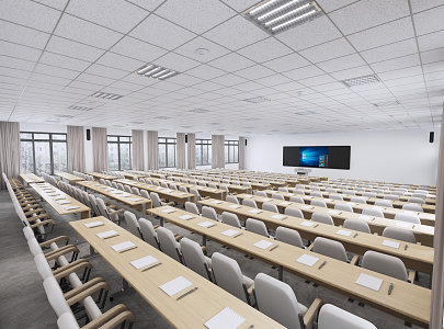 modern classroom 3d model